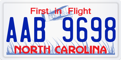 NC license plate AAB9698