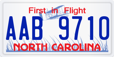 NC license plate AAB9710