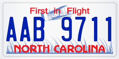 NC license plate AAB9711