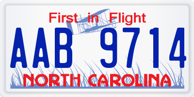 NC license plate AAB9714