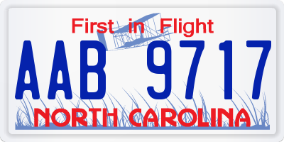 NC license plate AAB9717