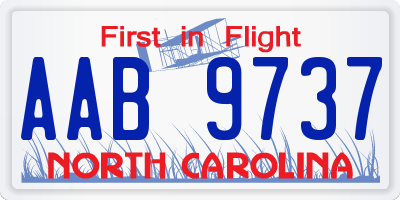 NC license plate AAB9737
