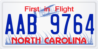 NC license plate AAB9764