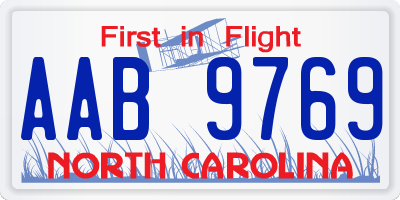 NC license plate AAB9769