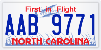 NC license plate AAB9771