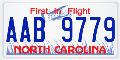 NC license plate AAB9779