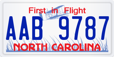 NC license plate AAB9787