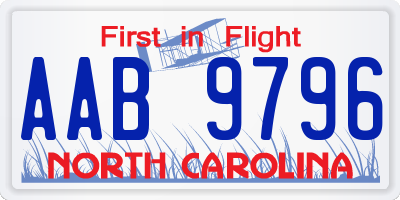 NC license plate AAB9796
