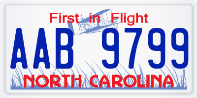 NC license plate AAB9799