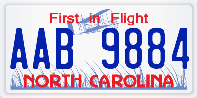 NC license plate AAB9884