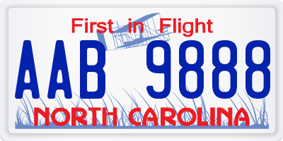 NC license plate AAB9888