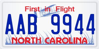 NC license plate AAB9944