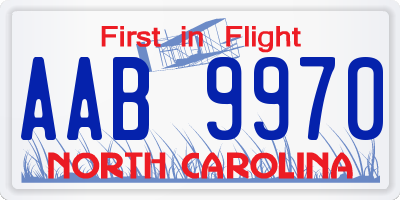 NC license plate AAB9970