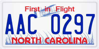 NC license plate AAC0297