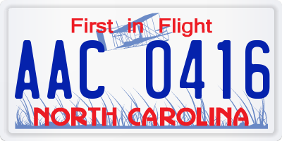 NC license plate AAC0416
