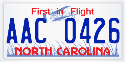 NC license plate AAC0426