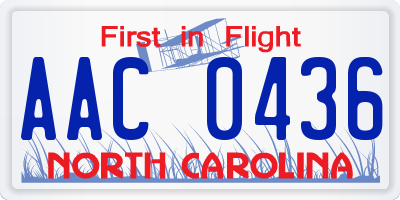 NC license plate AAC0436