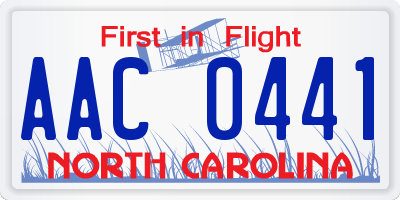 NC license plate AAC0441