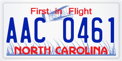 NC license plate AAC0461