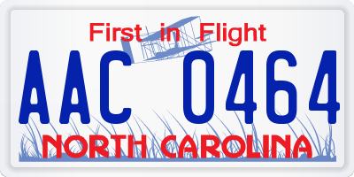 NC license plate AAC0464