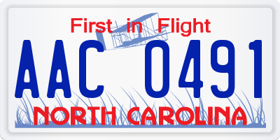 NC license plate AAC0491