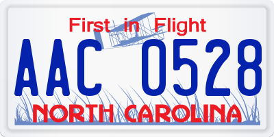 NC license plate AAC0528