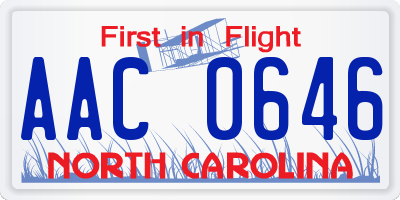 NC license plate AAC0646