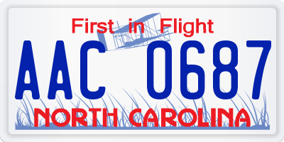 NC license plate AAC0687