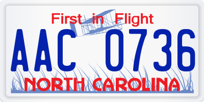 NC license plate AAC0736