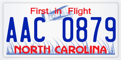NC license plate AAC0879