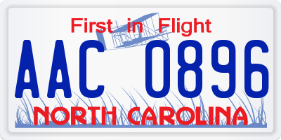 NC license plate AAC0896