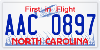 NC license plate AAC0897