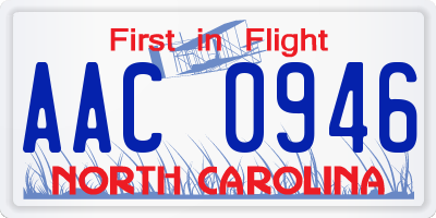 NC license plate AAC0946