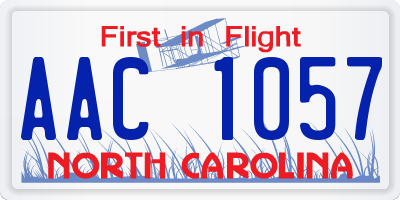 NC license plate AAC1057