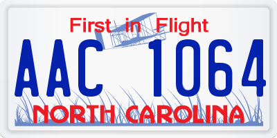 NC license plate AAC1064