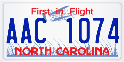 NC license plate AAC1074
