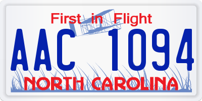 NC license plate AAC1094