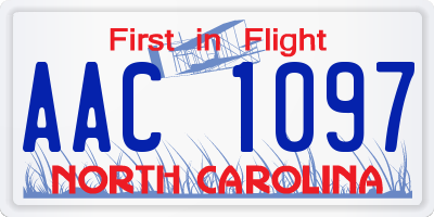 NC license plate AAC1097