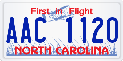NC license plate AAC1120