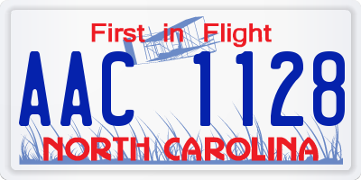 NC license plate AAC1128