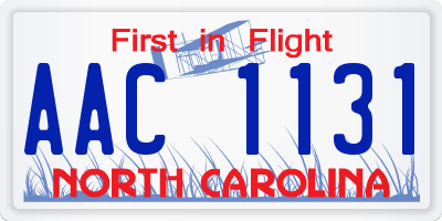 NC license plate AAC1131