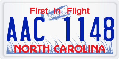 NC license plate AAC1148