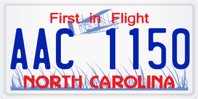 NC license plate AAC1150
