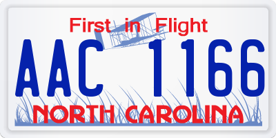NC license plate AAC1166