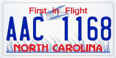 NC license plate AAC1168