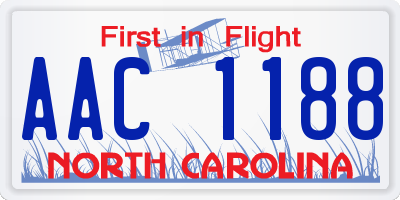 NC license plate AAC1188