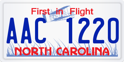 NC license plate AAC1220