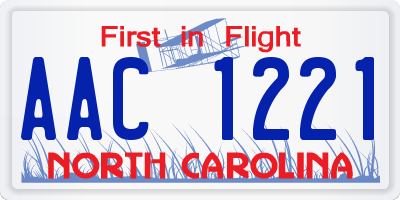 NC license plate AAC1221