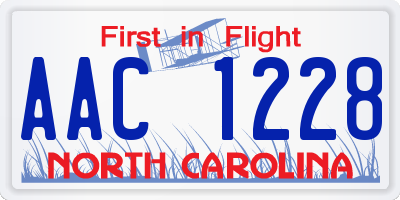 NC license plate AAC1228
