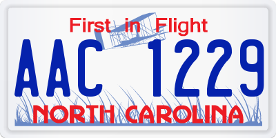 NC license plate AAC1229